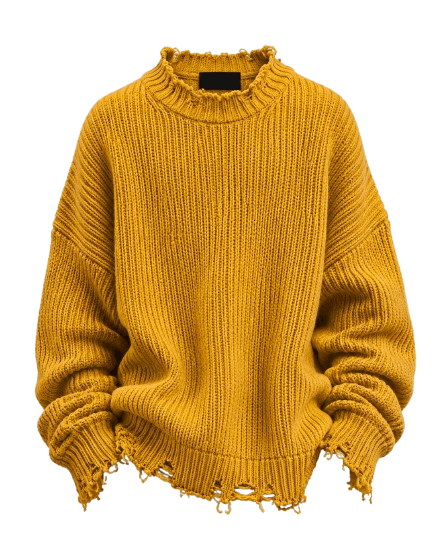 Raw-Edge Ribbed Knit
