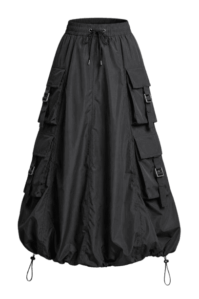 Ladies' Parachute Cargo Maxi Skirt